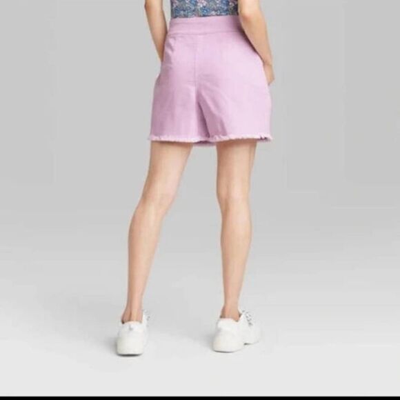 Wild Fable Bermuda Jean Shorts Super High Rise Pleated Light Purple 02 Relax Fit - Picture 2 of 13